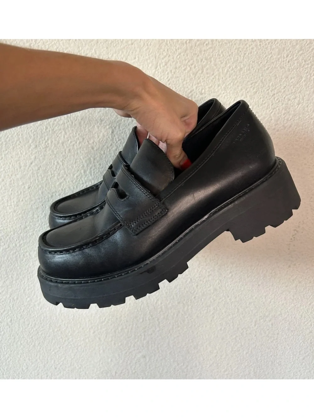 Vagabond Shoemakers Cosmo 2.0 Black Leather Platform Loafers US 10